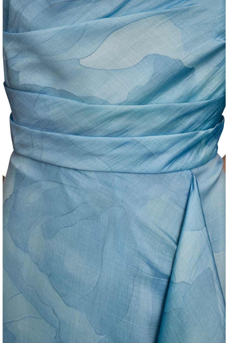 Abstract Floral Strapless Gown, Alternate, color, CIELO MULTI