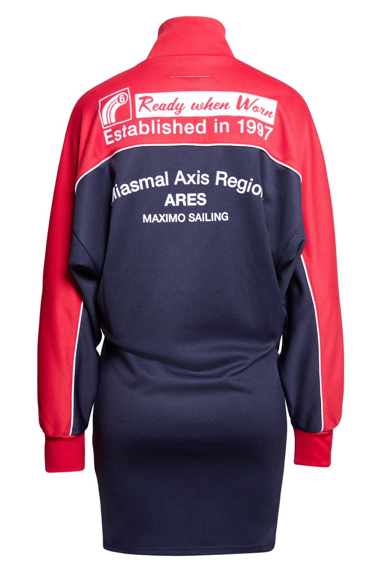 Half Zip Minidress, Alternate, color, RED/ NAVY