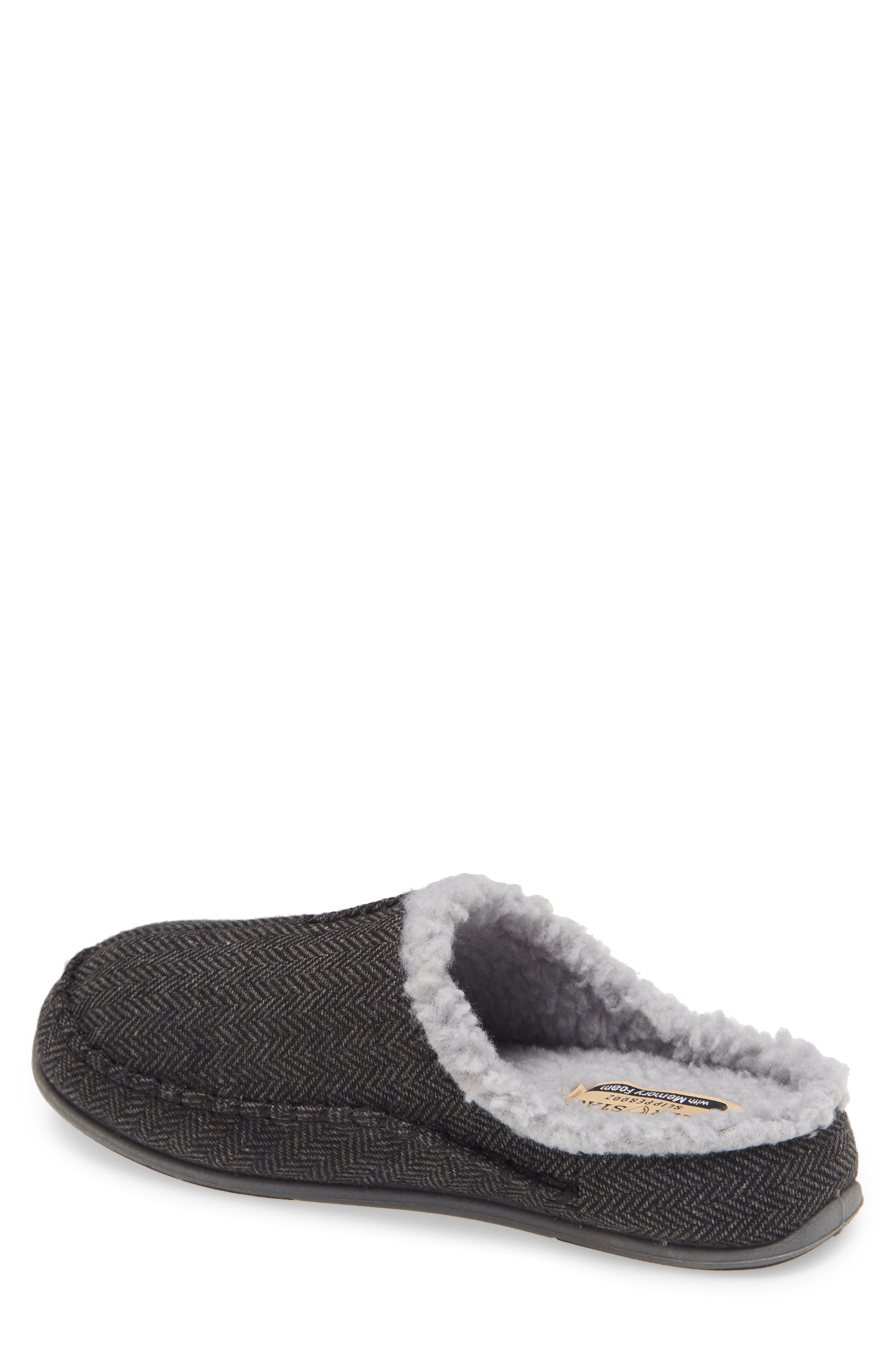 Nordic Plus Memory Foam Slipper (Nordstrom Exclusive), Alternate, color, BLACK TWEED