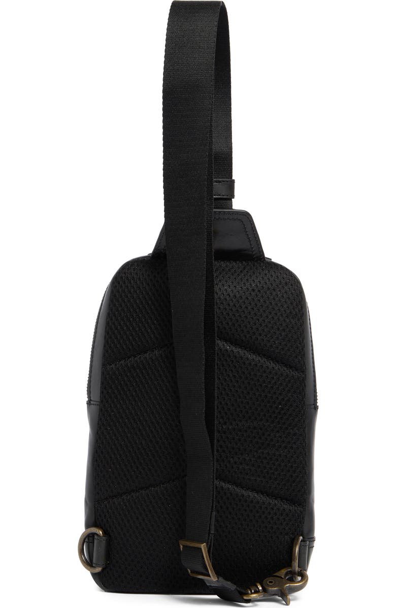 Johnston & Murphy Hunter Glazed Sling Bag, Alternate, color, Black