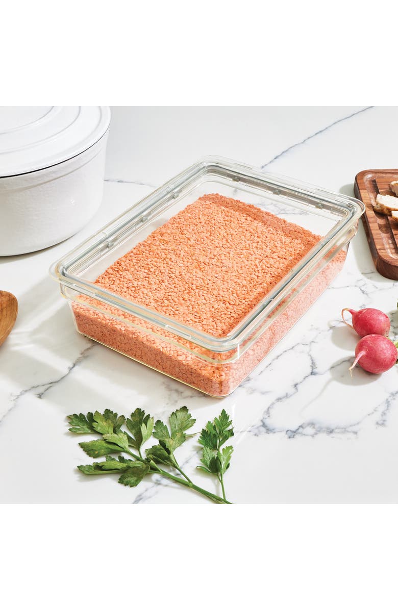 iDesign Large Food Storage Bin with Airtight Lid - Set of 4 - Clear, Alternate, color, Clear