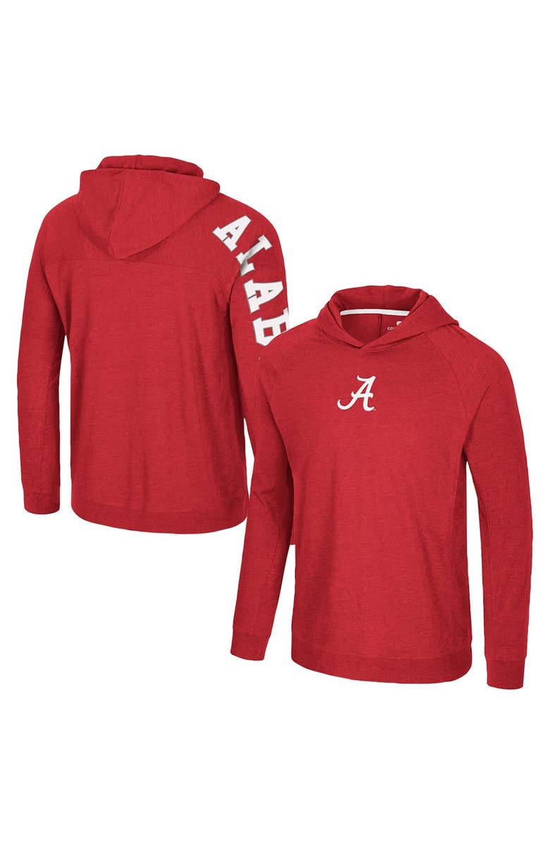 COLOSSEUM Men's Colosseum Crimson Alabama Crimson Tide Back in Business Long Sleeve Raglan Hooded T-Shirt, Main, color, Crimson