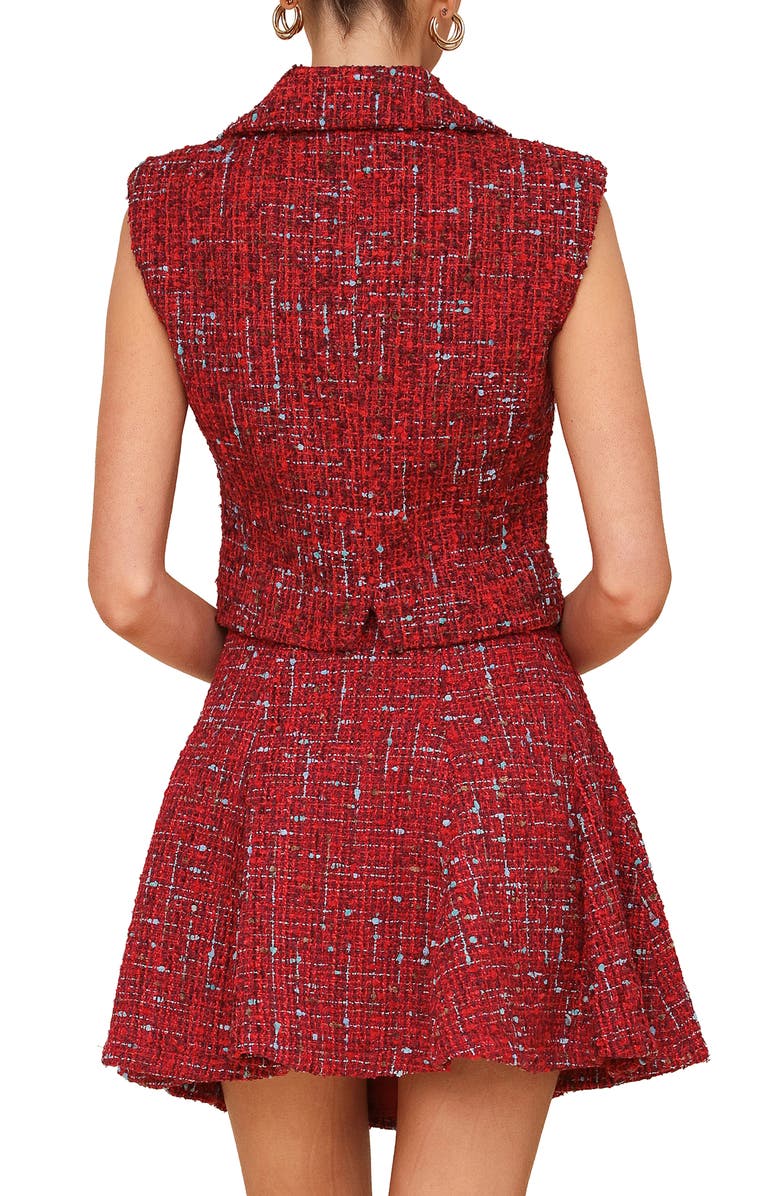 Avec Les Filles Tweed One-Button Vest, Alternate, color, 