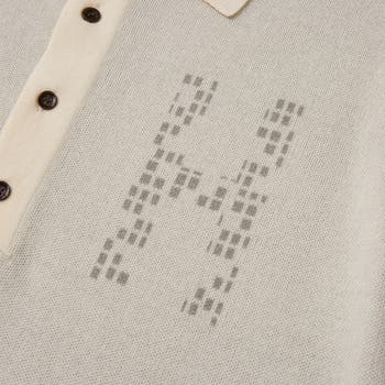 Jacquard Knit Pattern Polo Sweater