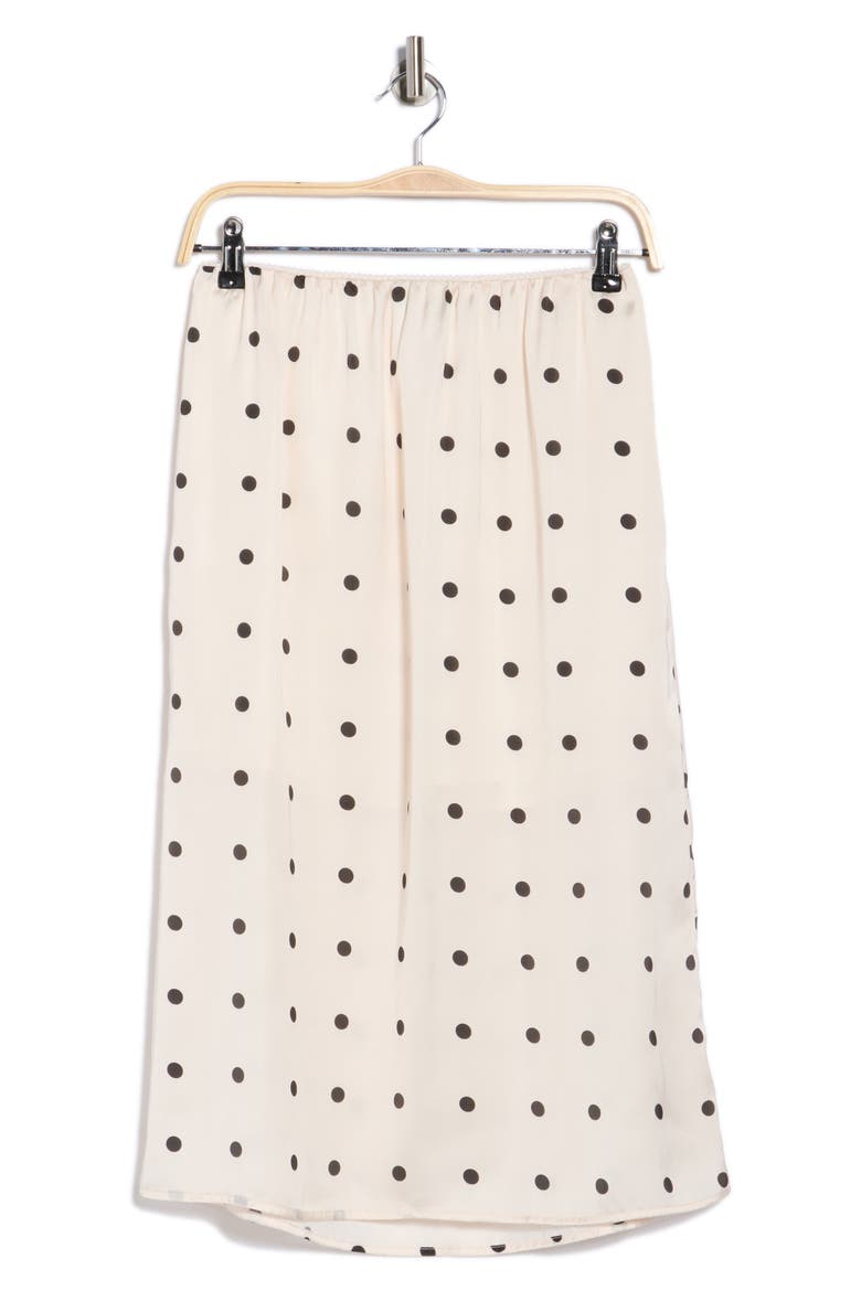 Polka Dot Slip Skirt, Alternate, color, IVORY/ BLACK