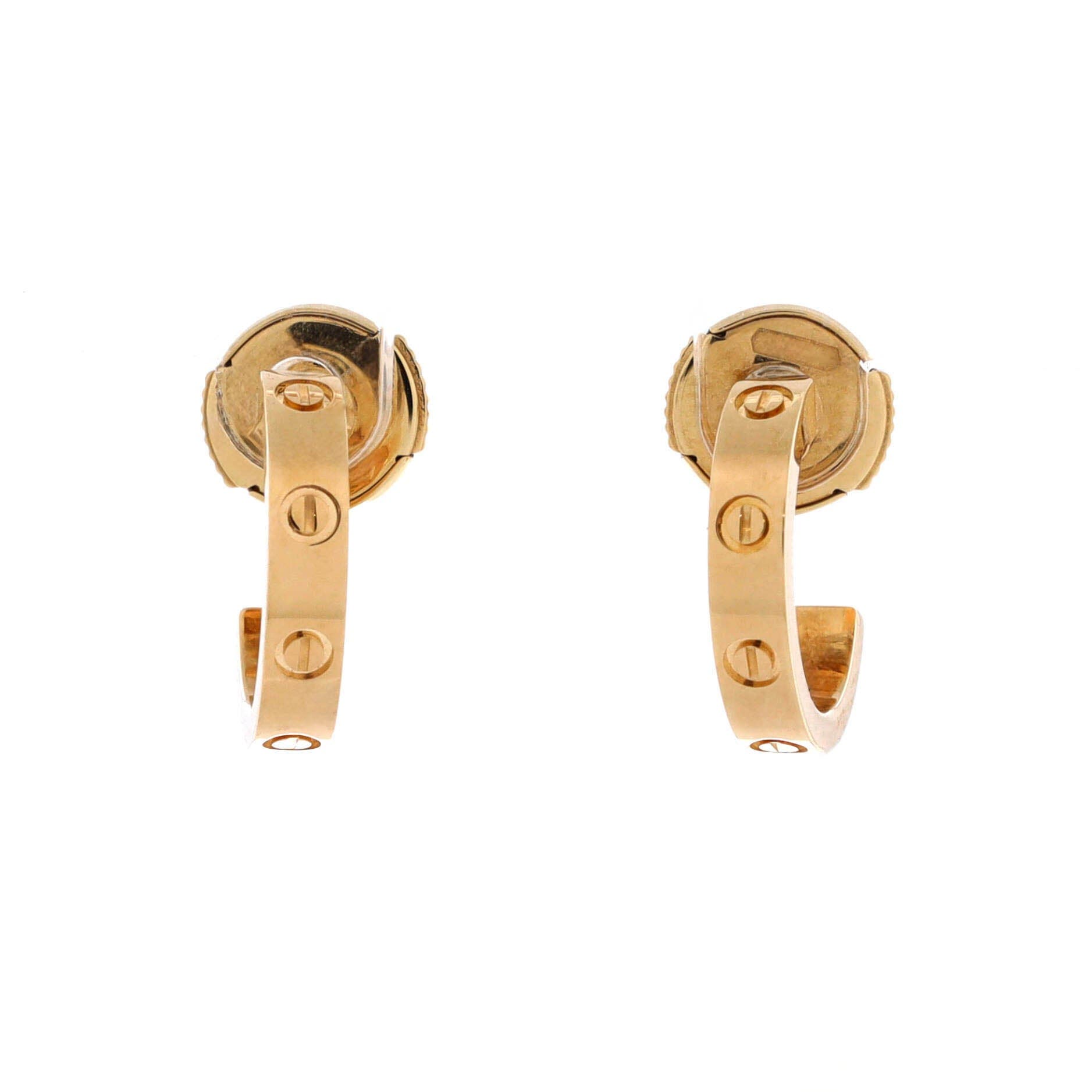 Love Hoop Earrings 18K Yellow Gold Small, Main, color, Metallic Gold