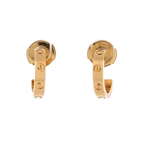 Love Hoop Earrings 18K Yellow Gold Small