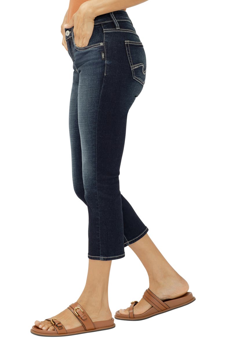 Silver Jeans Co. Elyse Curvy Mid Rise Capri Jeans, Alternate, color,