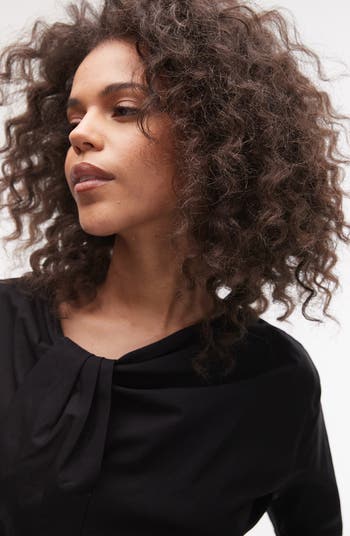 Twist Front Cotton Poplin Top