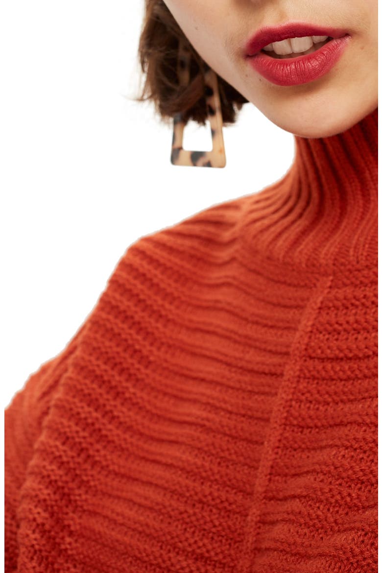 Mock Neck Sweater, Alternate, color, RUST