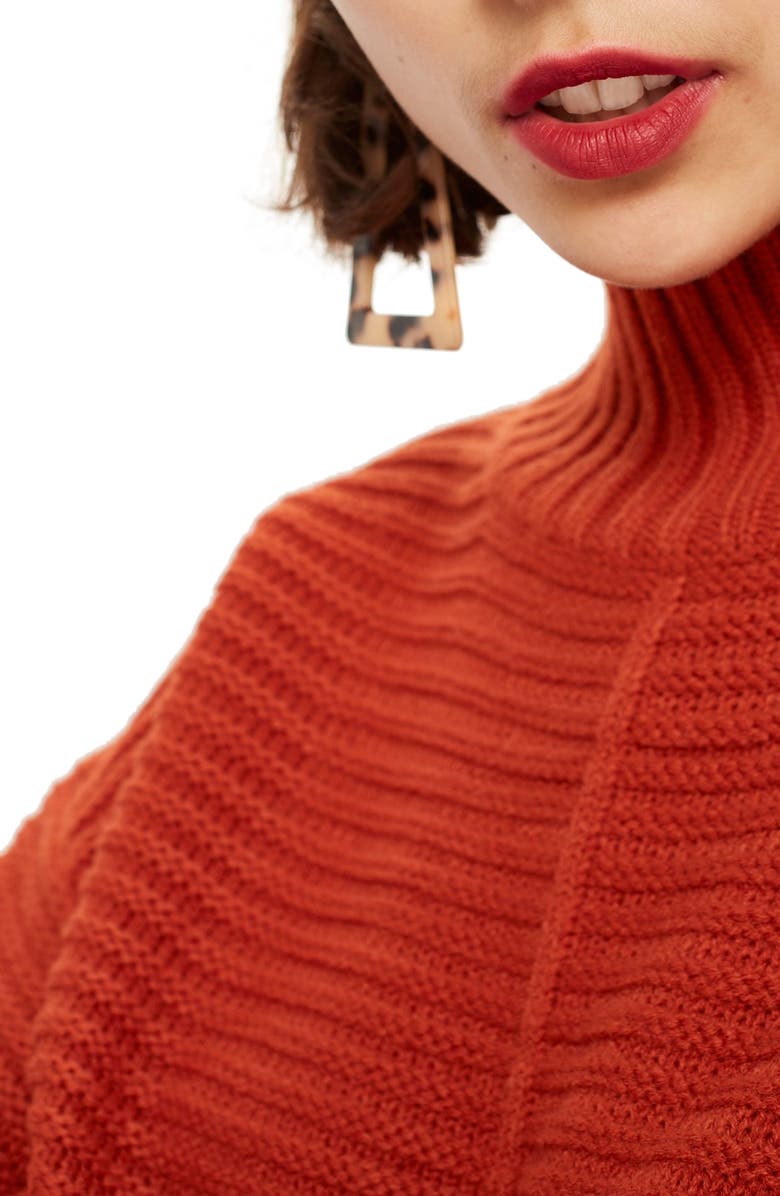Topshop Mock Neck Sweater, Alternate, color,