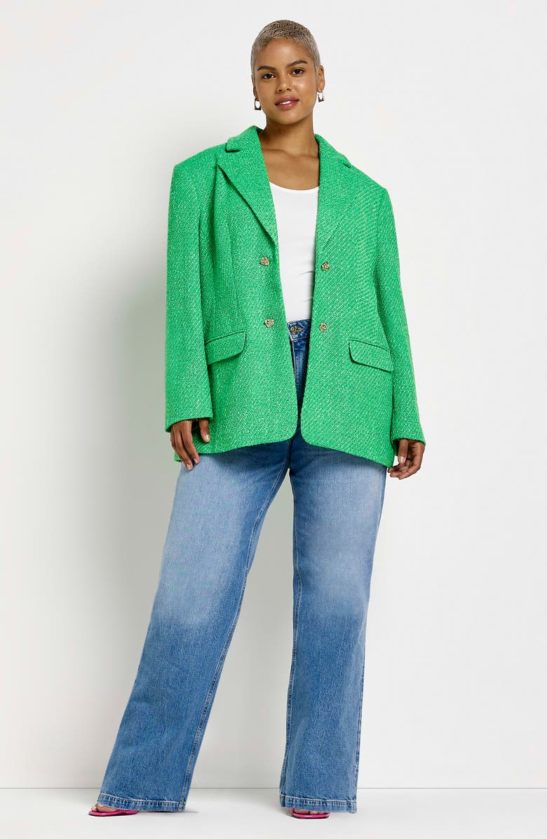 River Island Fitted Bouclé Blazer, Alternate, color, 