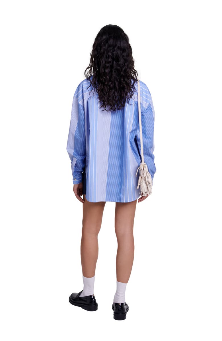 maje Striped patchwork shirt, Alternate, color, 