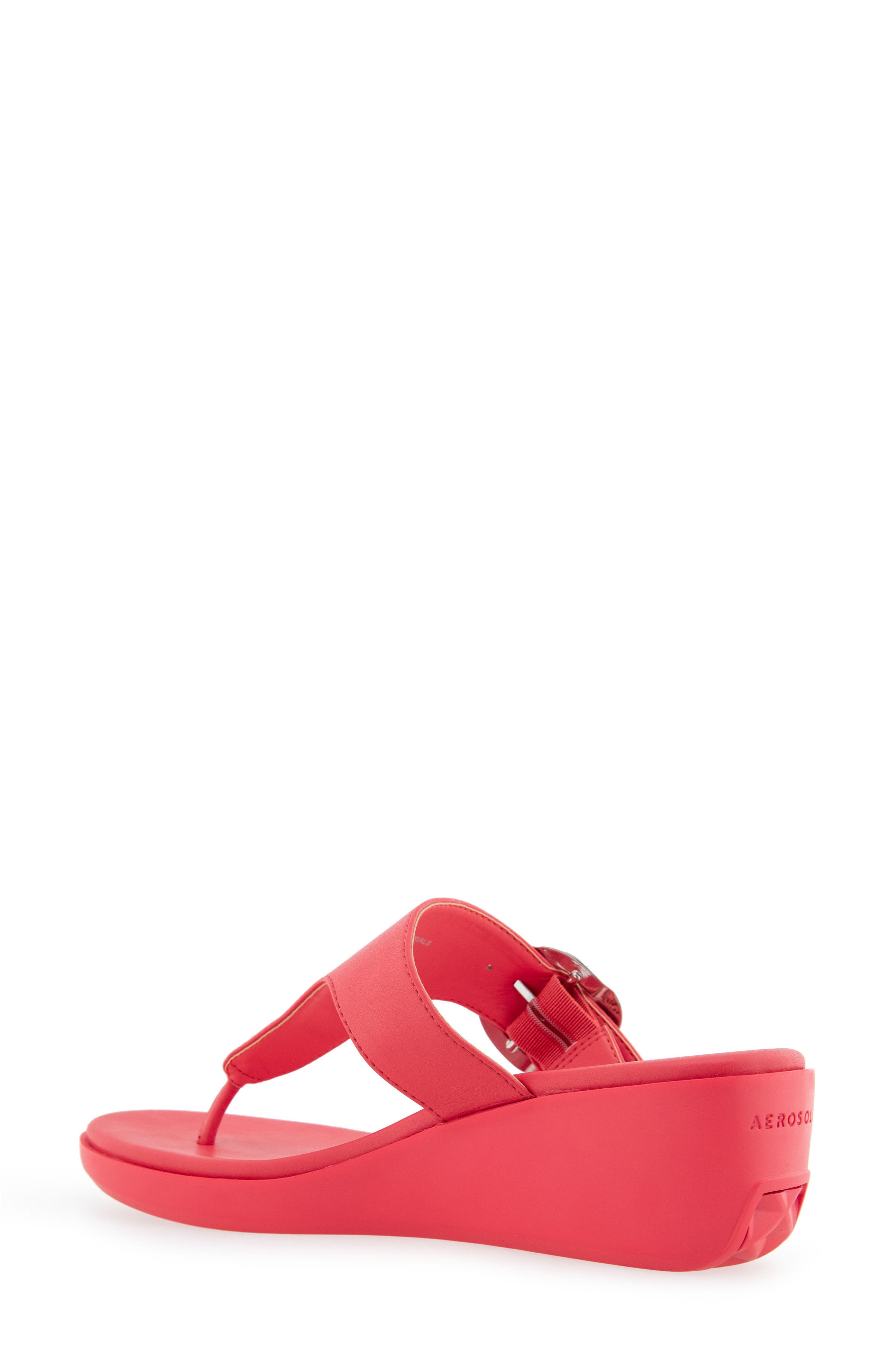 Aerosoles Izola Wedge Sandal, Alternate, color, Coral Faux Leather