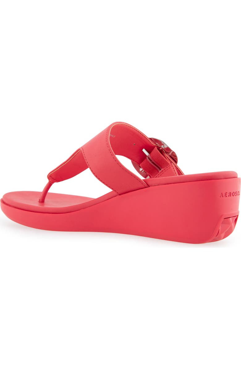 Aerosoles Izola Wedge Sandal, Alternate, color, Coral Faux Leather