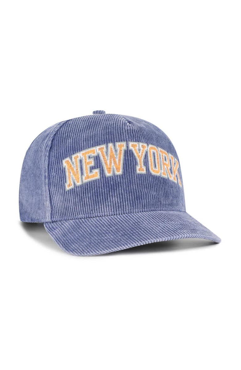'47 Men's '47  Blue New York Knicks Reclaim Snow Wash Corduroy Adjustable Hitch Hat, Alternate, color, Blue