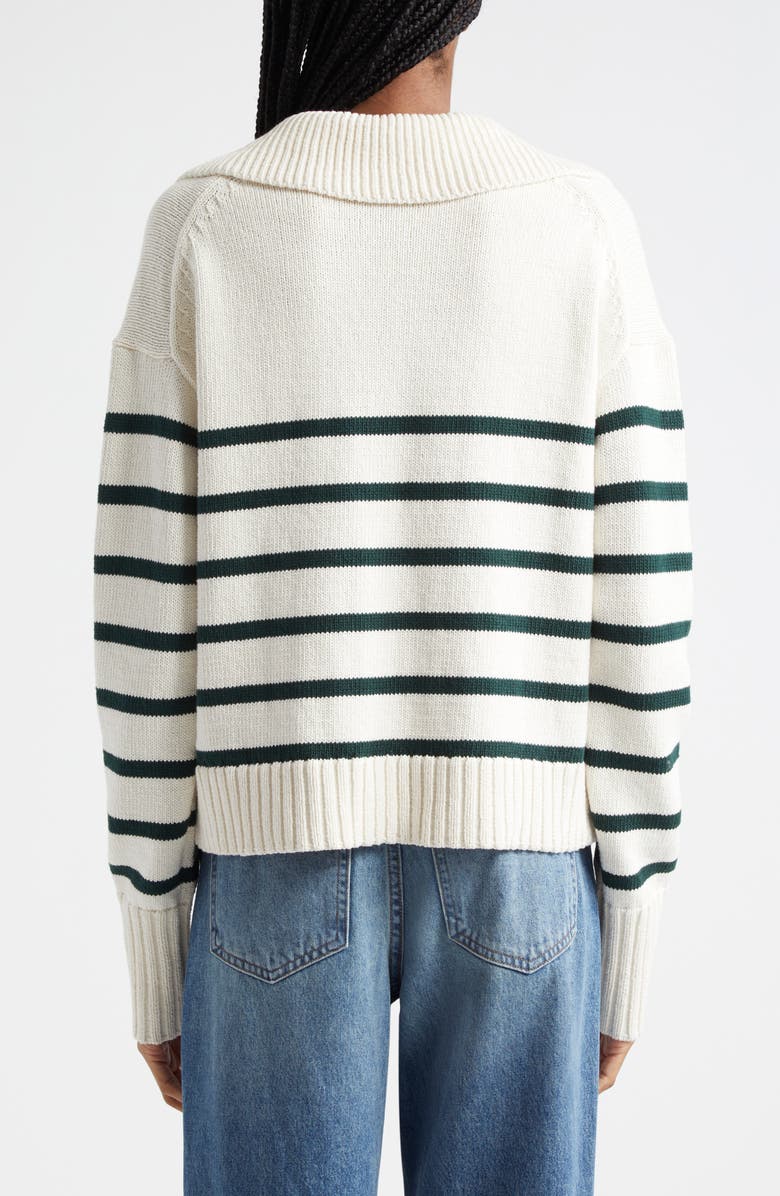 Veronica Beard Jovie Stripe Cotton Sweater, Alternate, color, 