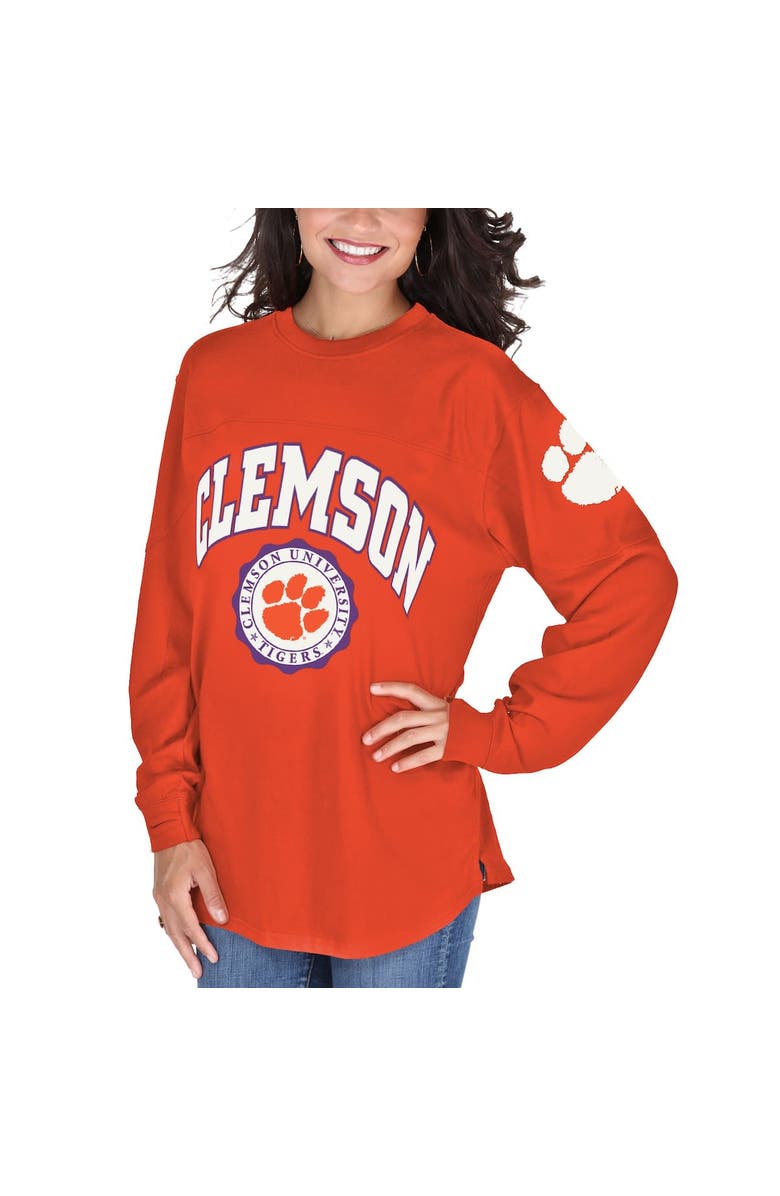 PRESSBOX Women's Orange Clemson Tigers Edith Long Sleeve T-Shirt, Main, color, 