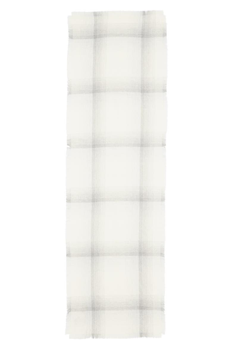 Blurred Cashmere & Silk Bouclé Fringe Scarf, Main, color, ECRU