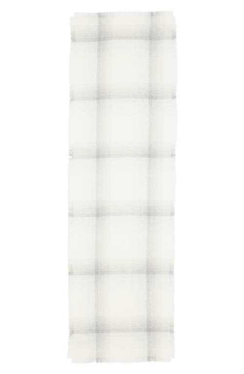 Johnstons Of Elgin Blurred Cashmere & Silk Bouclé Fringe Scarf In White