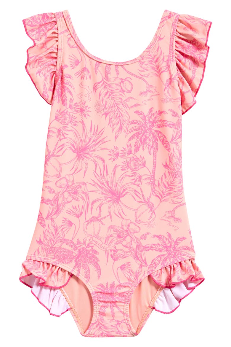Kids' Peach Please Ruffle One-Piece Swimsuit, Main, color, PEACH