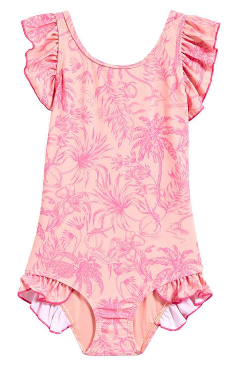 Kids' Peach Please Ruffle One-Piece Swimsuit (Big Kid)