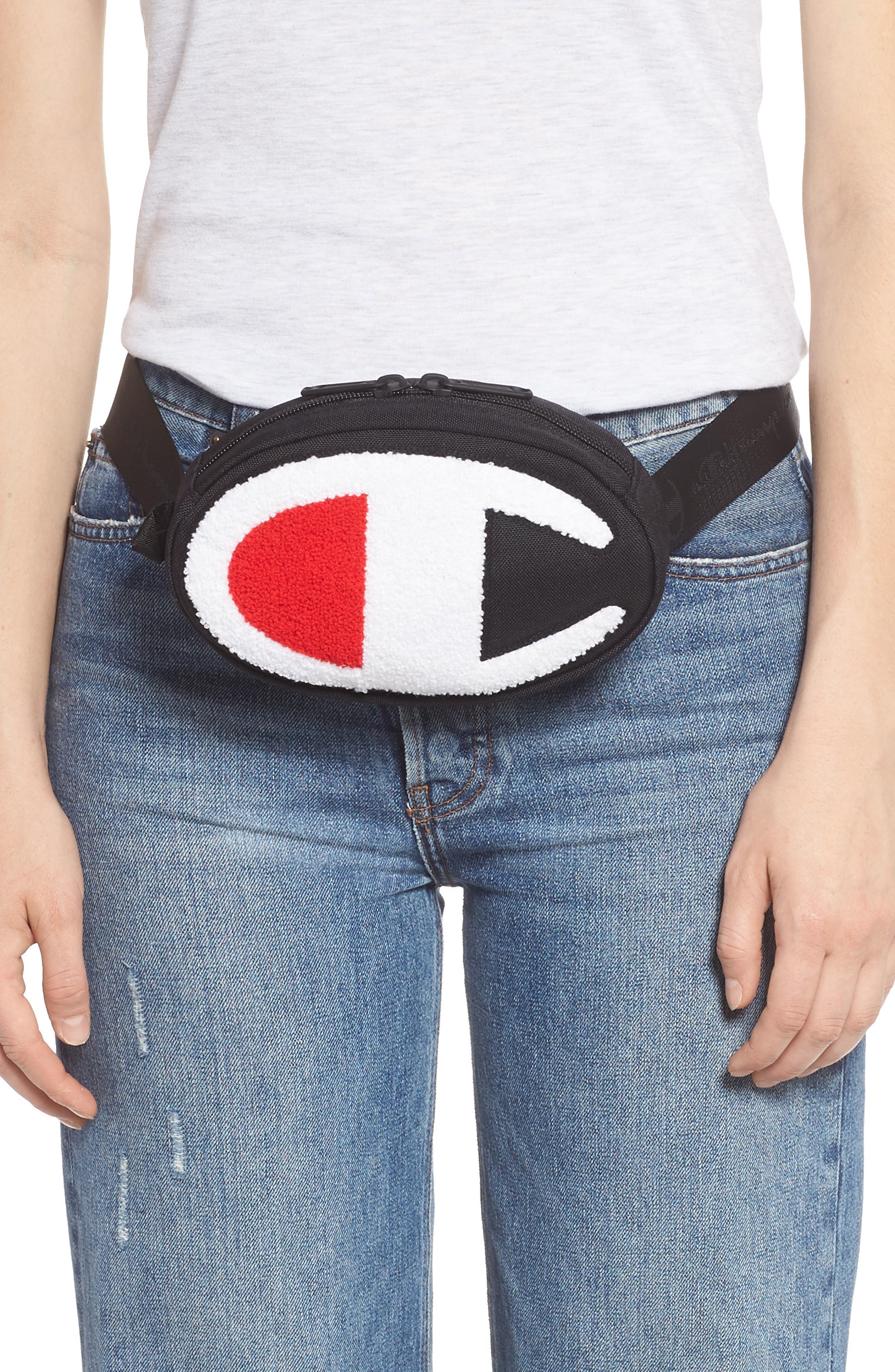 Champion Prime Logo Nylon Belt Bag, Alternate, color, 