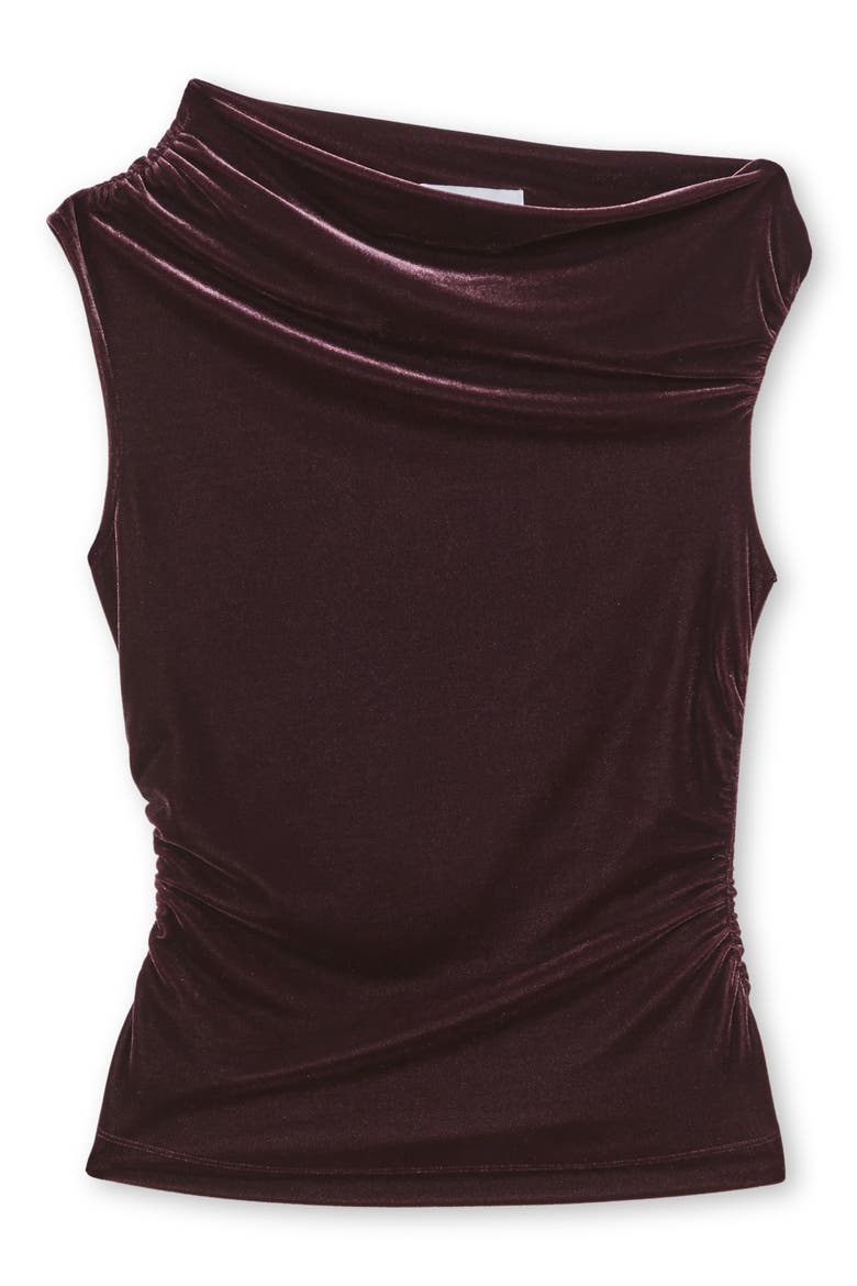 Demi Velvet Asymmetric Neck Top, Alternate, color, PLUM PURPLE