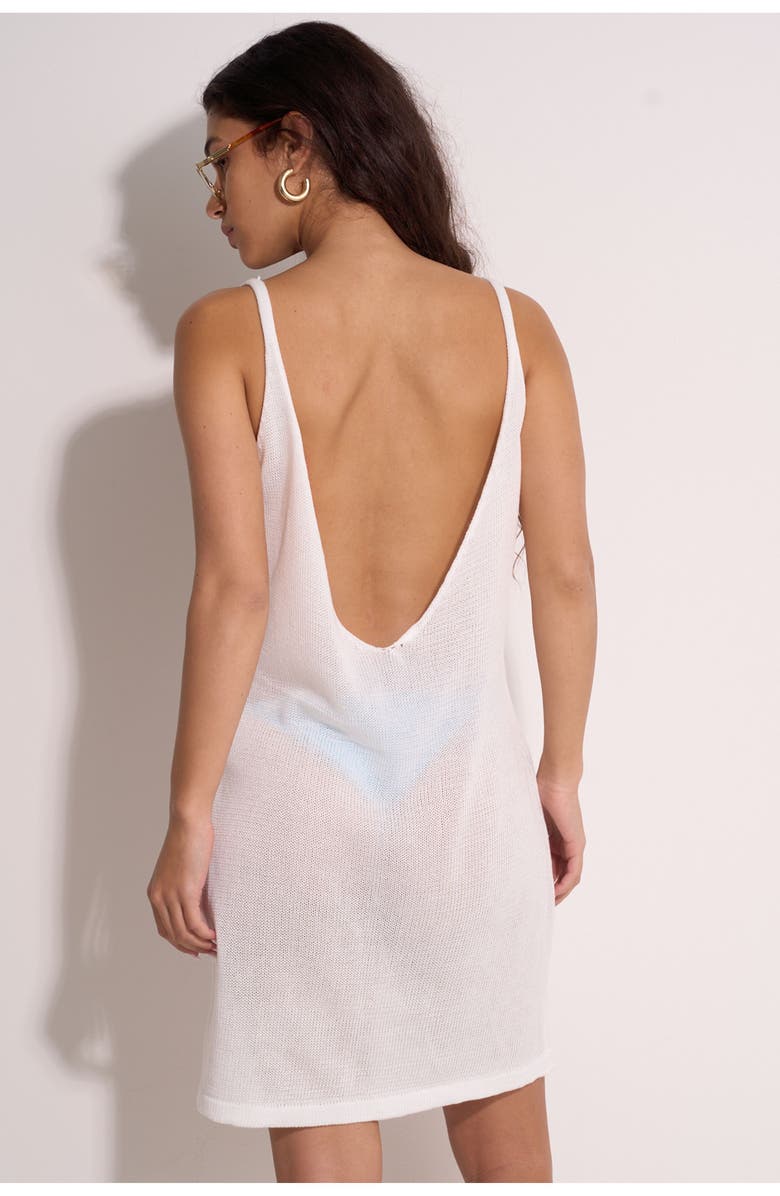 Gottex Beach Life Geometric Crochet Mini Beach Dress Cover-Up, Alternate, color, Off-White