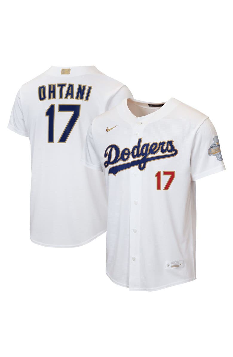 Nike Youth Nike Shohei Ohtani White Los Angeles Dodgers 2026 Gold Collection Home Replica Jersey, Main, color, White