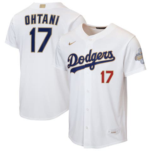 Youth Nike Shohei Ohtani White Los Angeles Dodgers 2026 Gold Collection Home Replica Jersey