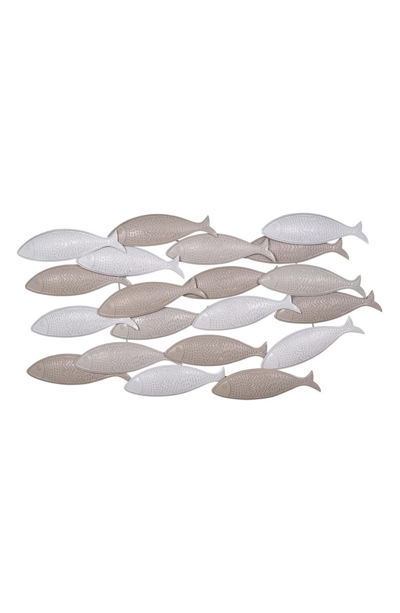 PARKLAND COLLECTION School of Fish Metal Wall Decor, Main, color, 