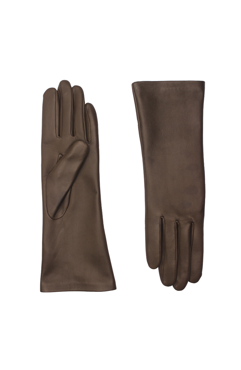 Agnelle Christina Lambskin Glove Lined in Silk, Main, color, Tourbe