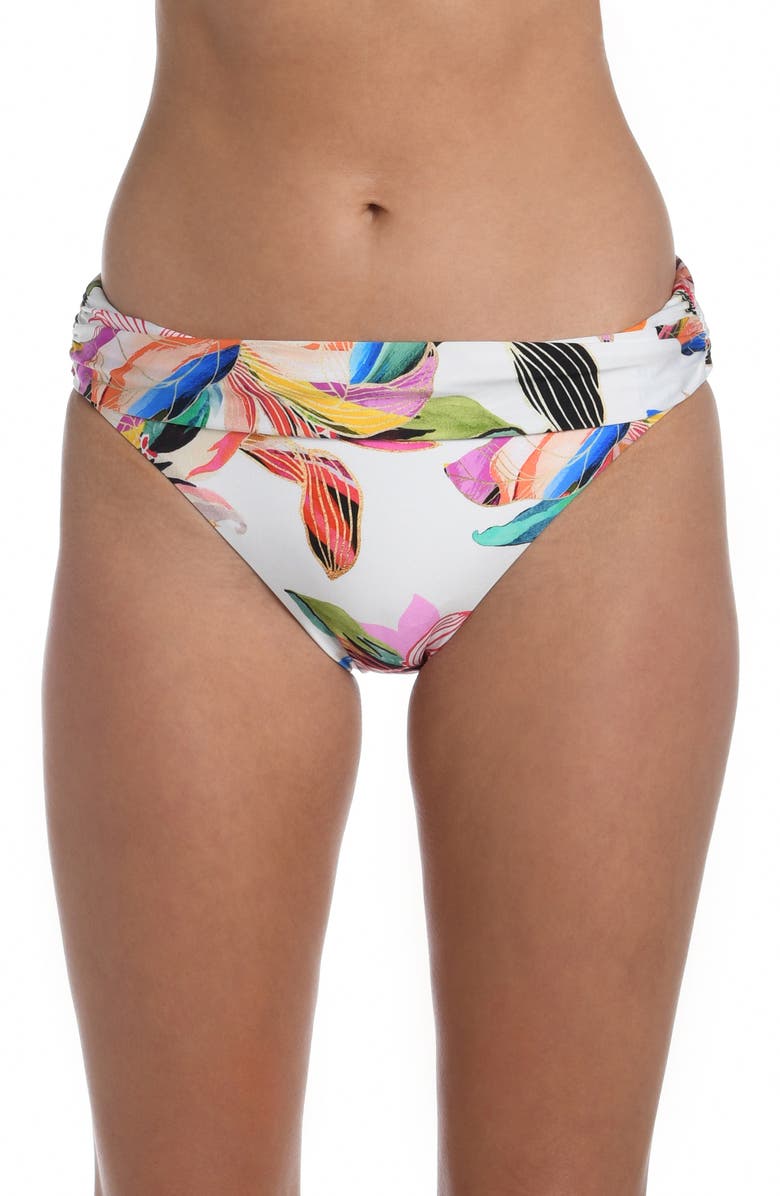 La Blanca Paradise Ruched Hipster Bikini Bottoms, Main, color, 