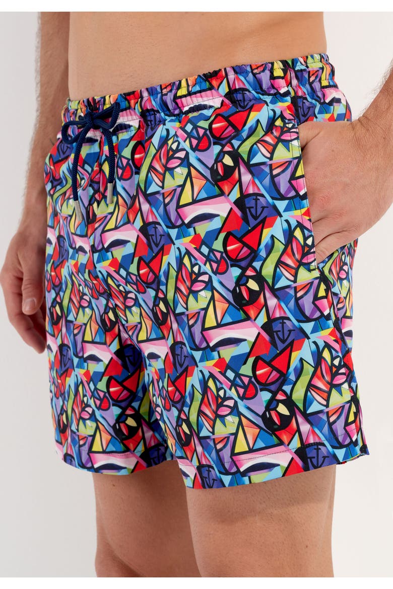 Idylle Beach Boxer, Alternate, color, Multico Print
