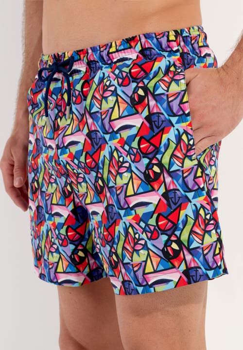 Hom Idylle Beach Boxer In Multico Print