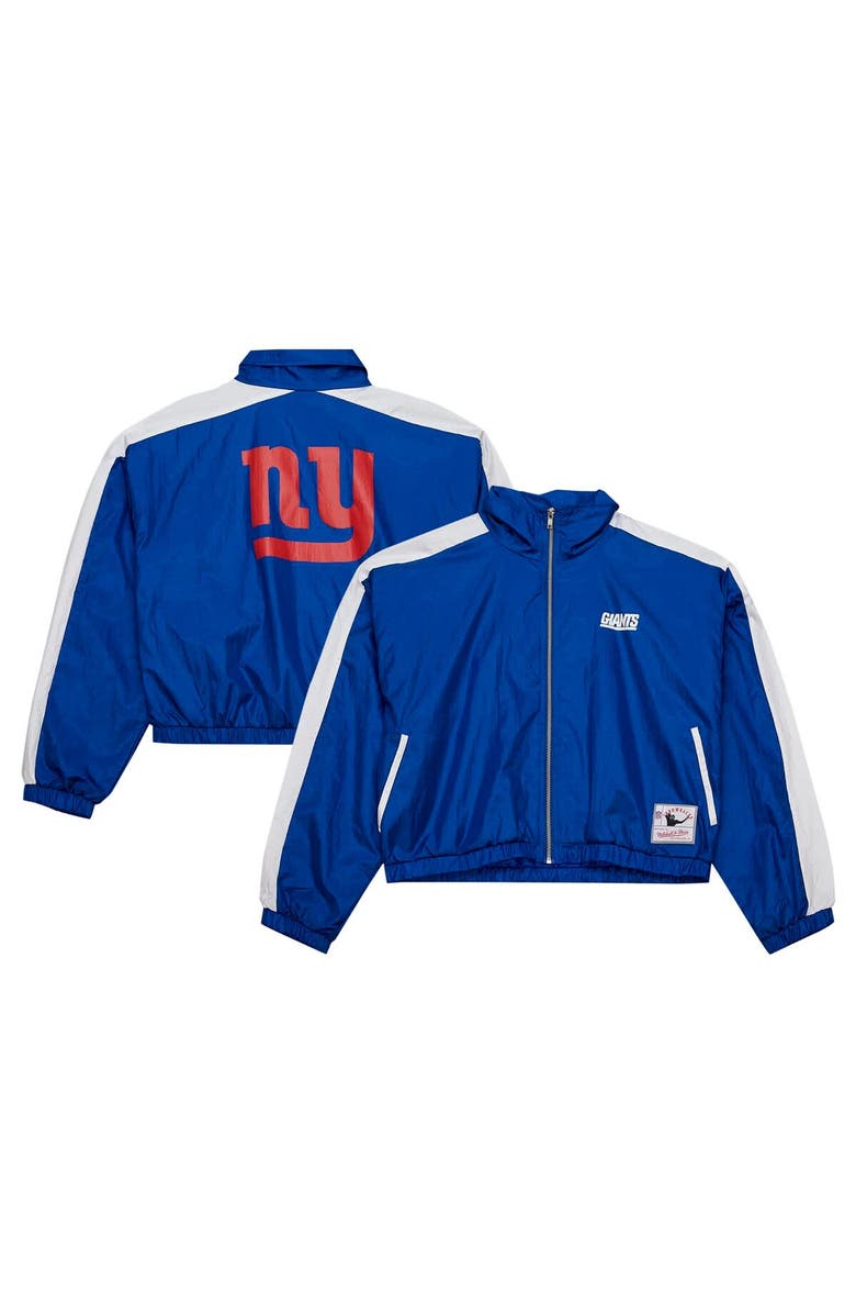 Mitchell & Ness Women's Mitchell & Ness Royal New York Giants Nylon Cropped Full-Zip Jacket, Main, color, Royal