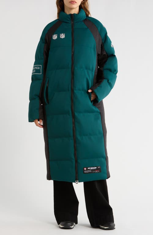 Off Season Nfl Team Water Repellent Long Puffer Coat In Gray