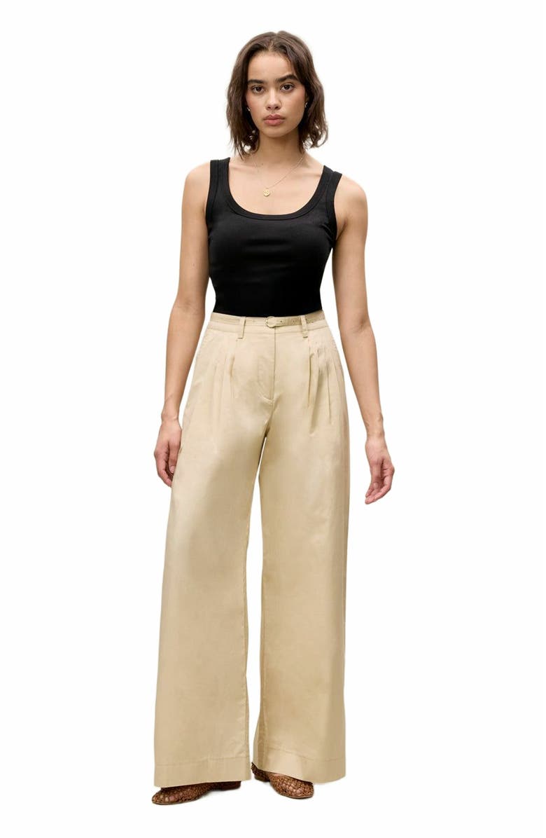Rebecca Taylor Raquel Twill Pant, Main, color, Latte