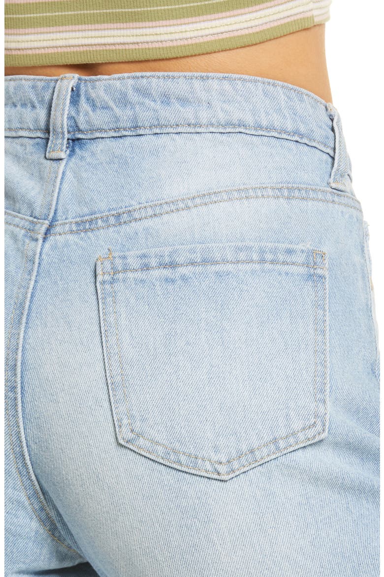 High Waist Button Fly Mom Jeans, Alternate, color, BLUE LIGHT VINTAGE WASH