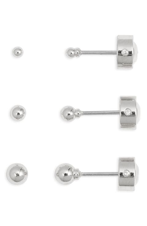 Demi Fine Set of 3 Ball Stud Earrings