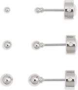 Nordstrom Demi Fine Set of 3 Ball Stud Earrings