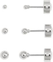 Nordstrom Demi Fine Set of 3 Ball Stud Earrings