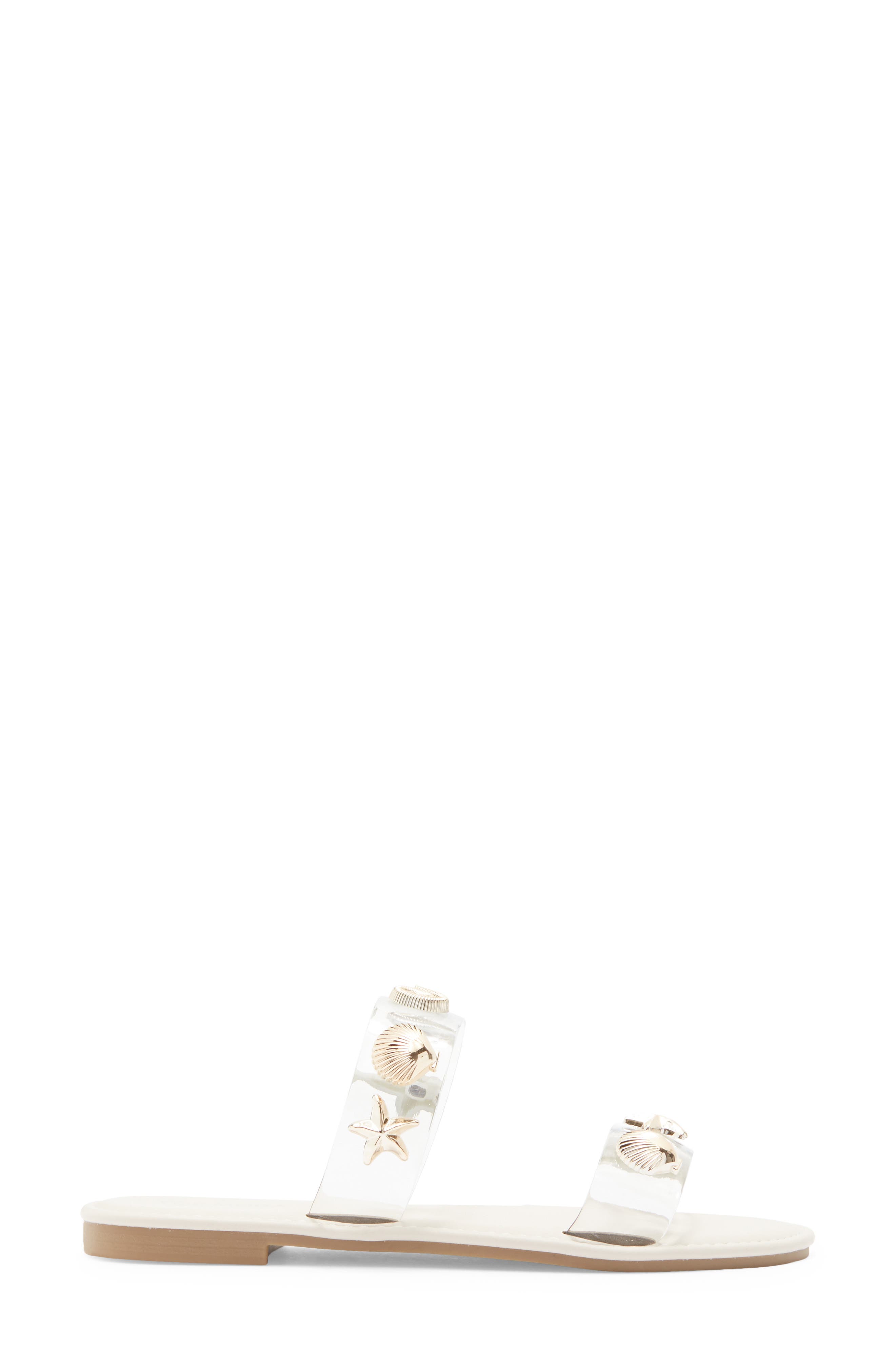 Aria Double Strap Slide Sandal, Alternate, color, CLEAR