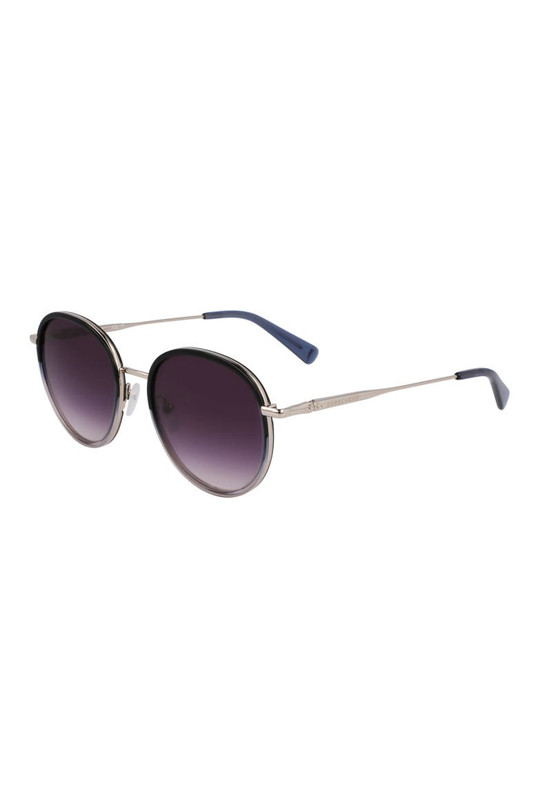 Roseau 52mm Gradient Round Sunglasses, Alternate, color, SILVER/GRADIENT BLUE