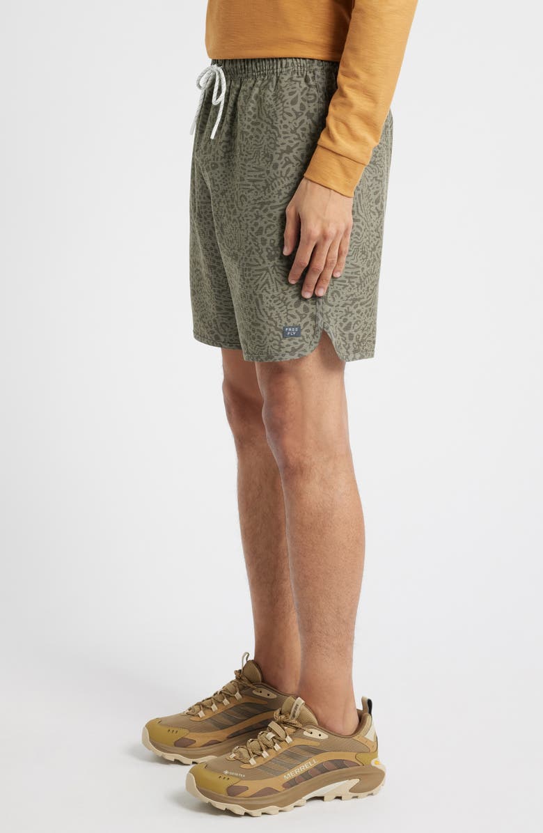 Free Fly Reverb Water Resistant Hybrid Performance Shorts, Alternate, color, Drifter Print - Fatigue