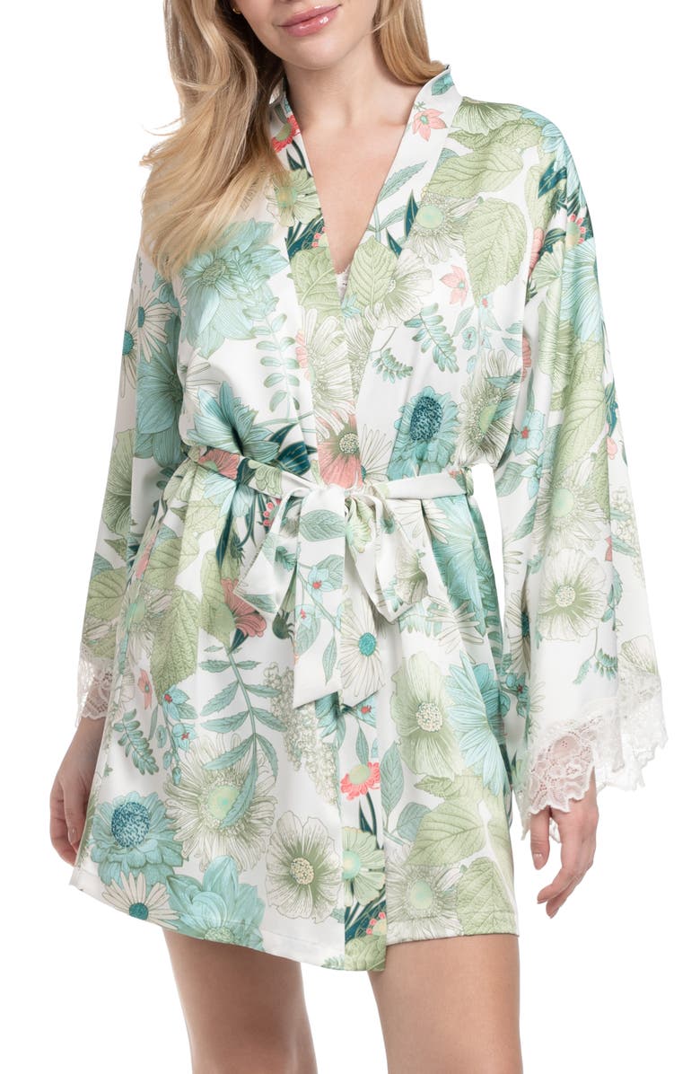 In Bloom by Jonquil Melody Satin Robe, Main, color, Ivory