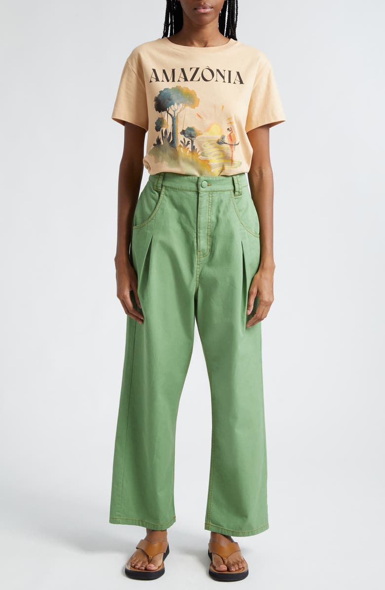 FARM Rio High Waist Pleat Wide Leg Pants, Alternate, color, 