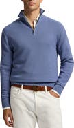 Ralph Lauren Purple Label Wool Piqué Half Zip Sweater