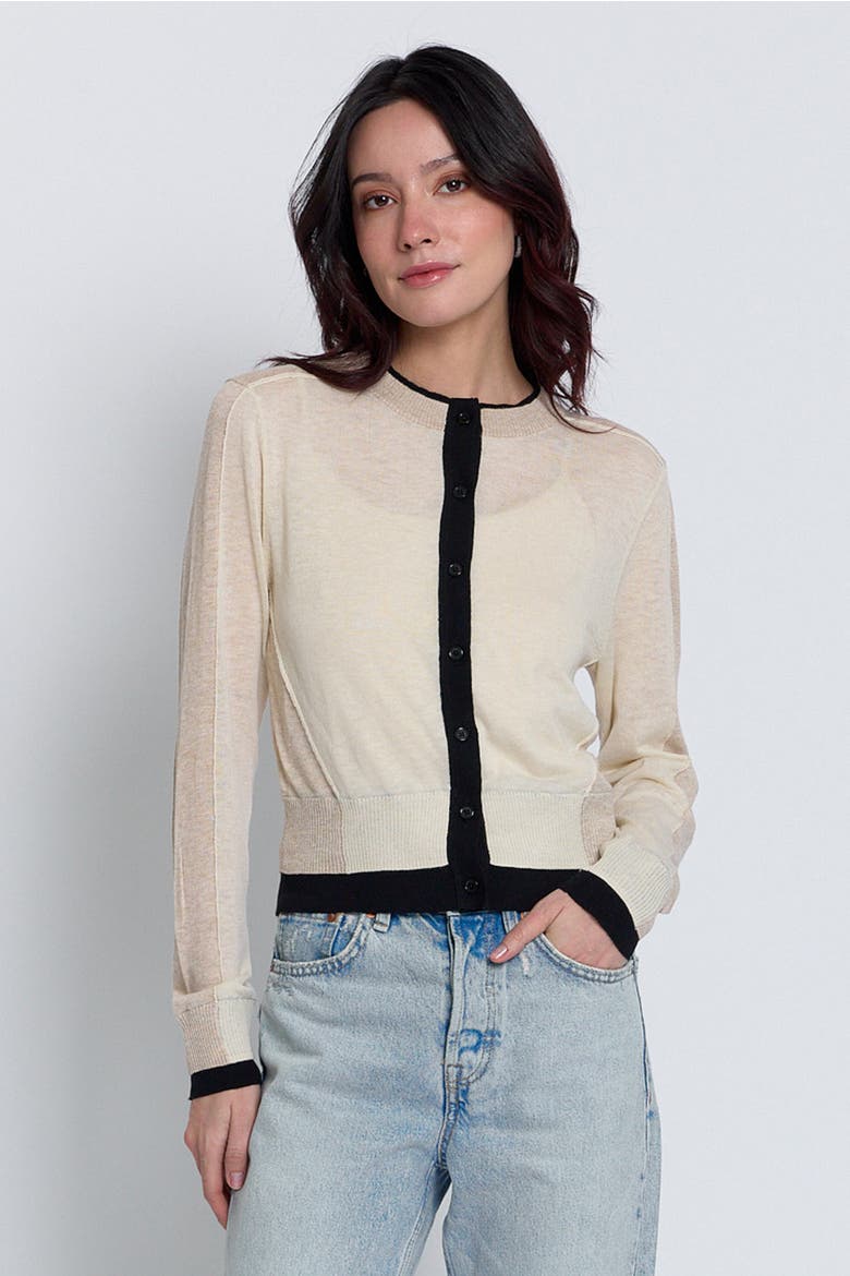 Quinn Colorblocked Sheer Cardigan, Main, color, NEUTRAL COMBO